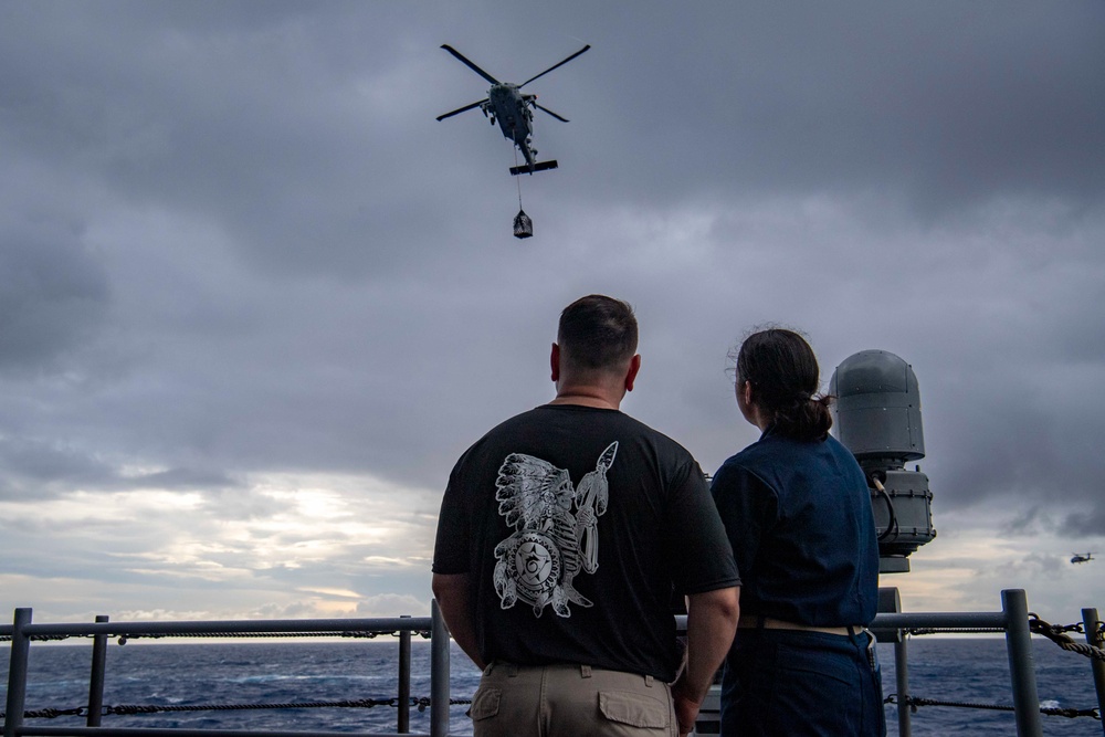 Father and Daughter Reunited Aboard the USS Nimitz