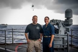 Father and Daughter Reunited Aboard the USS Nimitz