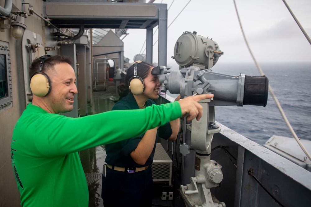 Father and Daughter Reunited Aboard the USS Nimitz