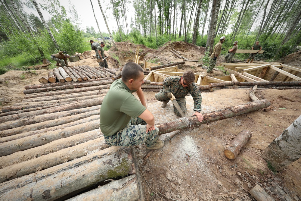 Seabees and Marines Reinforce Trench Systems - BALTOPS 25