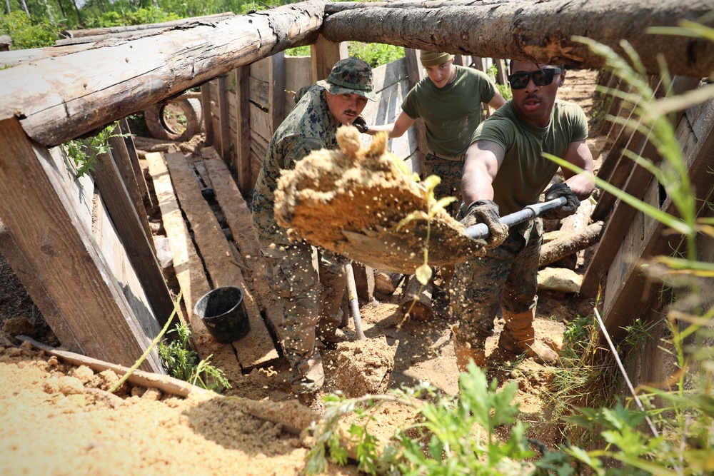 Seabees and Marines Reinforce Trench Systems - BALTOPS 25