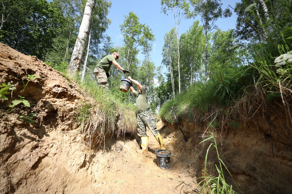 Seabees and Marines Reinforce Trench Systems - BALTOPS 25