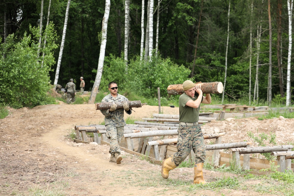 Seabees and Marines Reinforce Trench Systems - BALTOPS 25