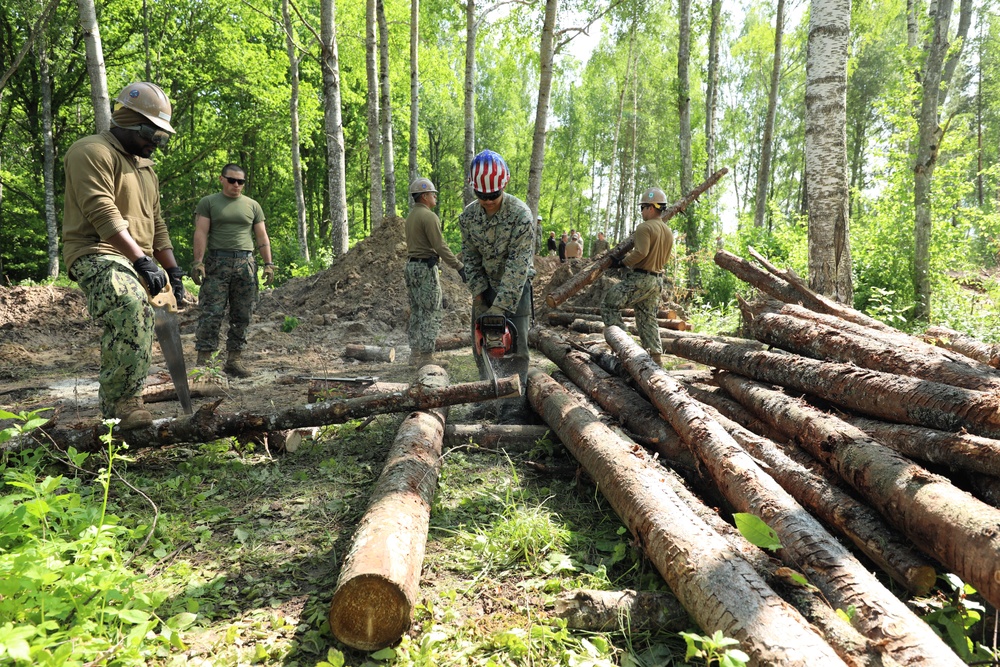 Seabees and Marines Reinforce Trench Systems - BALTOPS 25