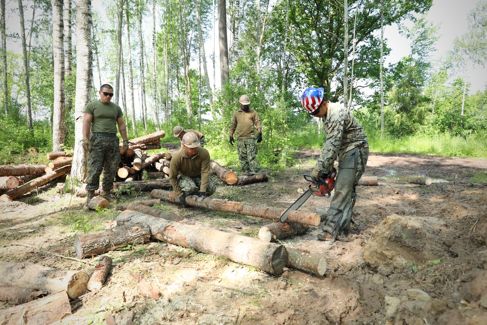 Seabees and Marines Reinforce Trench Systems - BALTOPS 25
