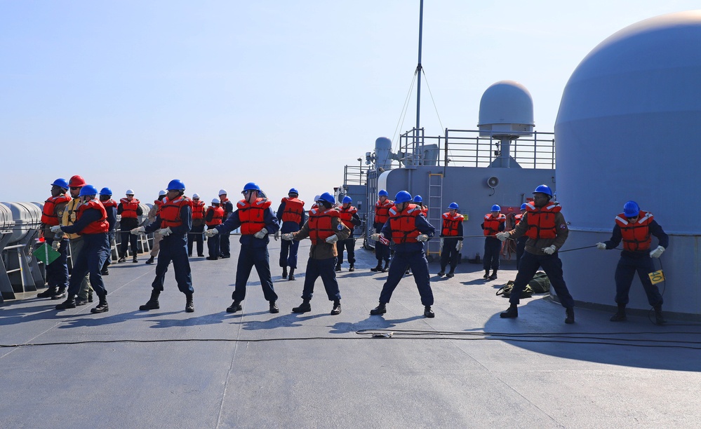 U.S. and NATO Ships Conduct a Replenishment-at-Sea