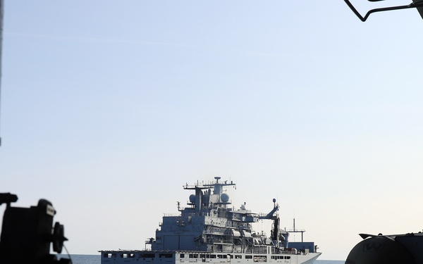 U.S. and NATO Ships Conduct a Replenishment-at-Sea
