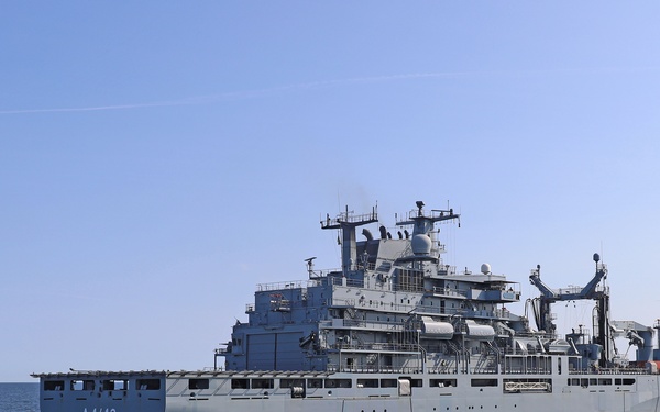 U.S. and NATO Ships Conduct a Replenishment-at-Sea