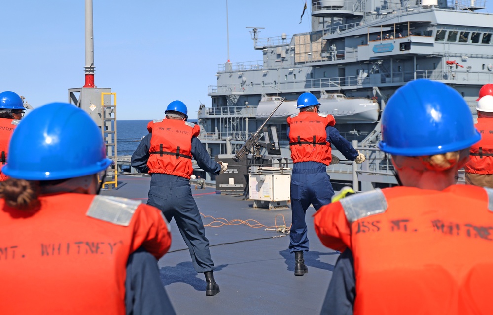 U.S. and NATO Ships Conduct a Replenishment-at-Sea
