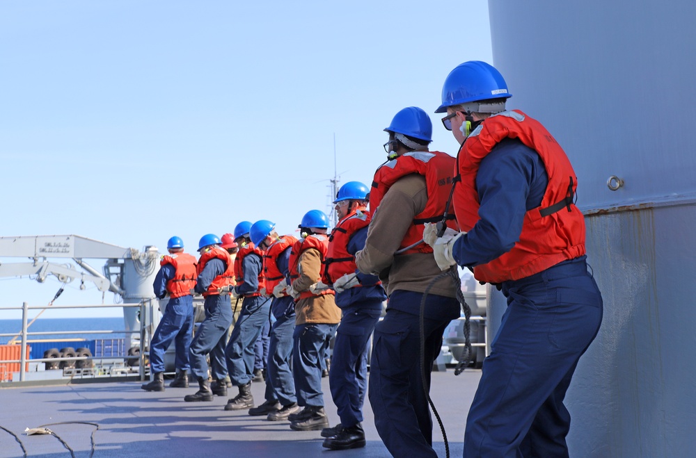 U.S. and NATO Ships Conduct a Replenishment-at-Sea
