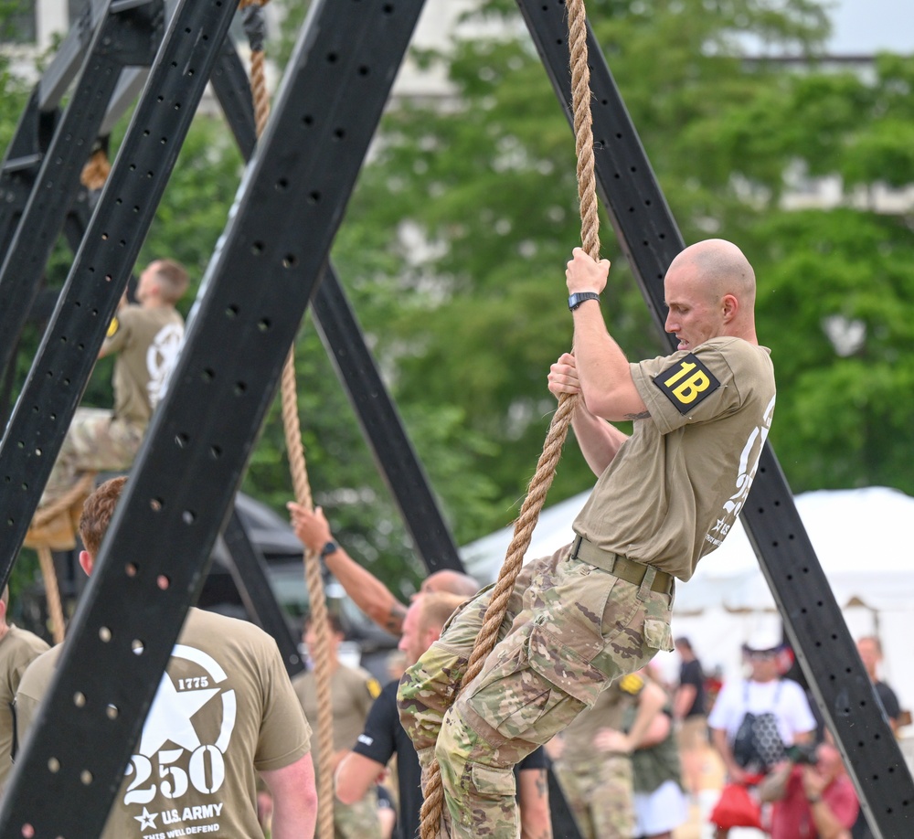 82nd Airborne Best Squad compete in Army Birthday Fitness Competition