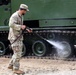 41st FAB washes down MLRS before transportation procedures during Saber Guardian 25