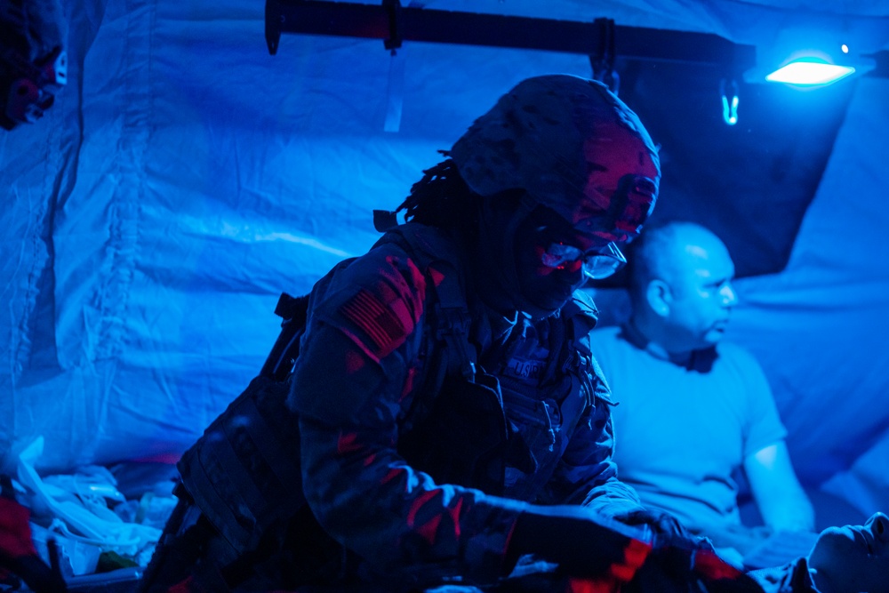 41st FAB medics conduct operations after OPFOR attack during Saber Guardian 25