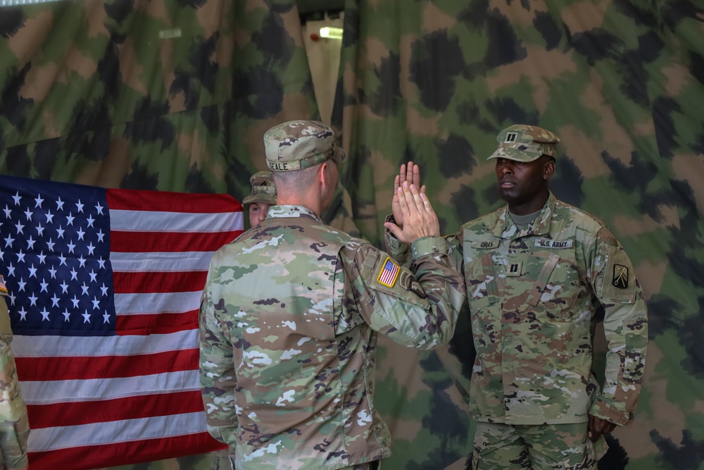 U.S. Army 1st Lieutenant Kareem Gray receives promotion to Captain