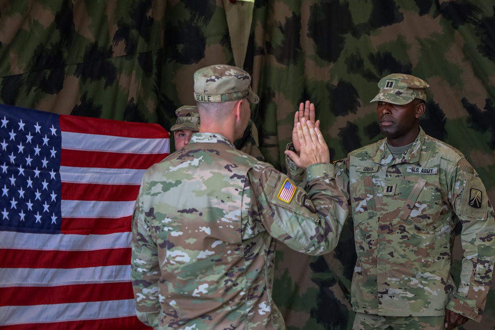 U.S. Army 1st Lieutenant Kareem Gray receives promotion to Captain