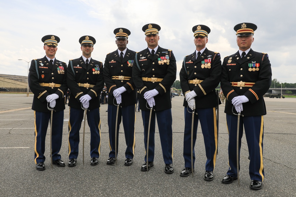 Soldiers from across the Army prepare to march in Grand Military Parade