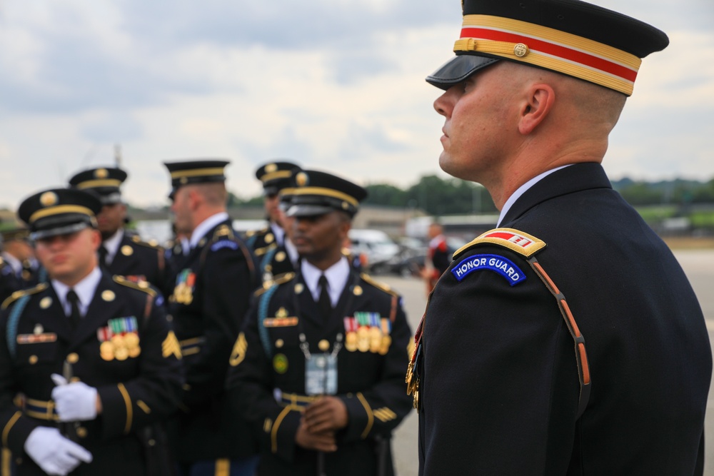 Soldiers from across the Army prepare to march in Grand Military Parade