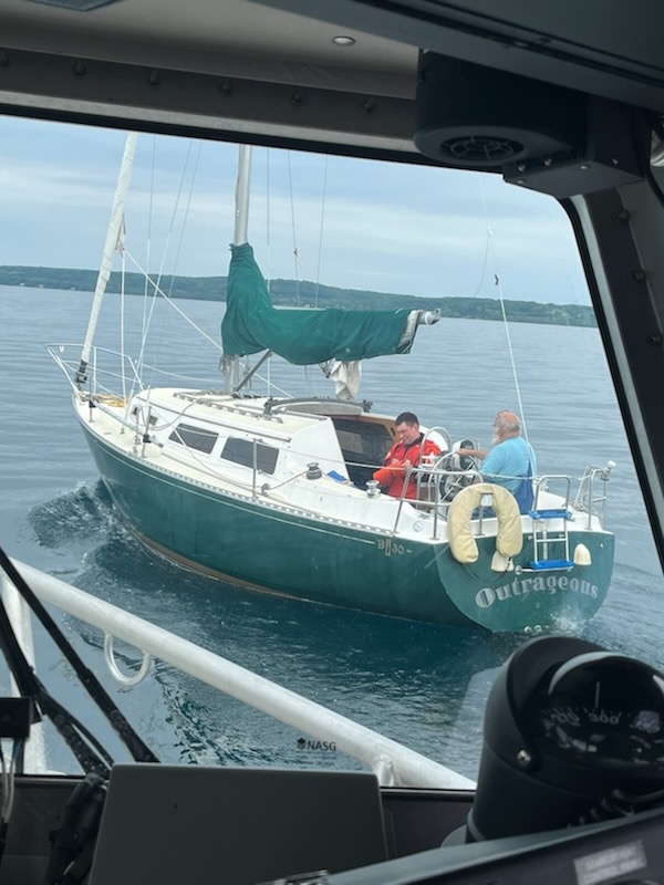U.S. Coast Guard responds to flooding 30-foot sailing vessel with two aboard in Grand Traverse Bay, Michigan