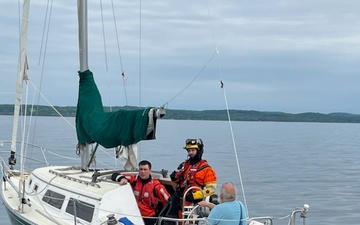 U.S. Coast Guard responds to flooding 30-foot sailing vessel with two aboard in Grand Traverse Bay, Michigan