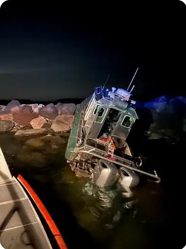 U.S. Coast Guard responds to National Park Service vessel grounding on Lake Superior, in Hancock, Michigan