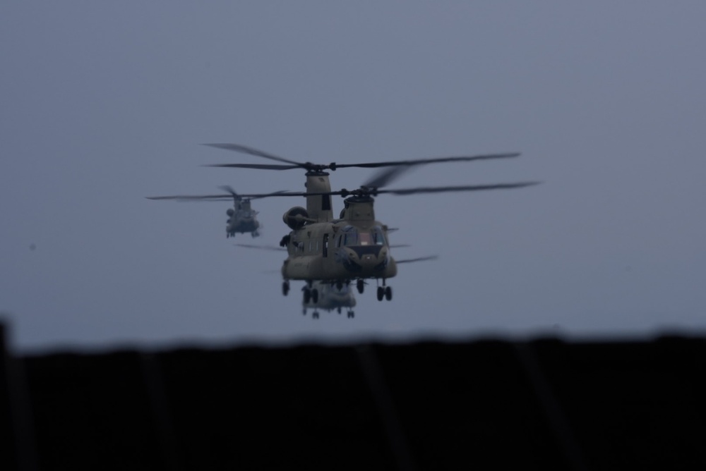 82nd CAB flies over the Army Birthday Parade