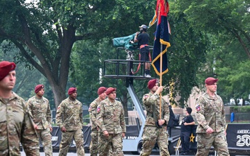 Paratroopers and Soldiers march in Birthday Parade