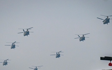 Paratroopers and Soldiers march in Birthday Parade