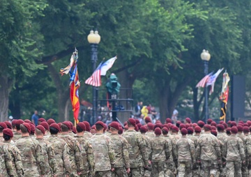 Paratroopers and Soldiers march in Birthday Parade