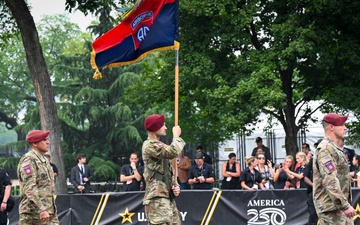 Paratroopers and Soldiers march in Birthday Parade