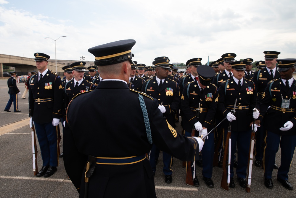 Soldiers kick off 250th Army Birthday Parade