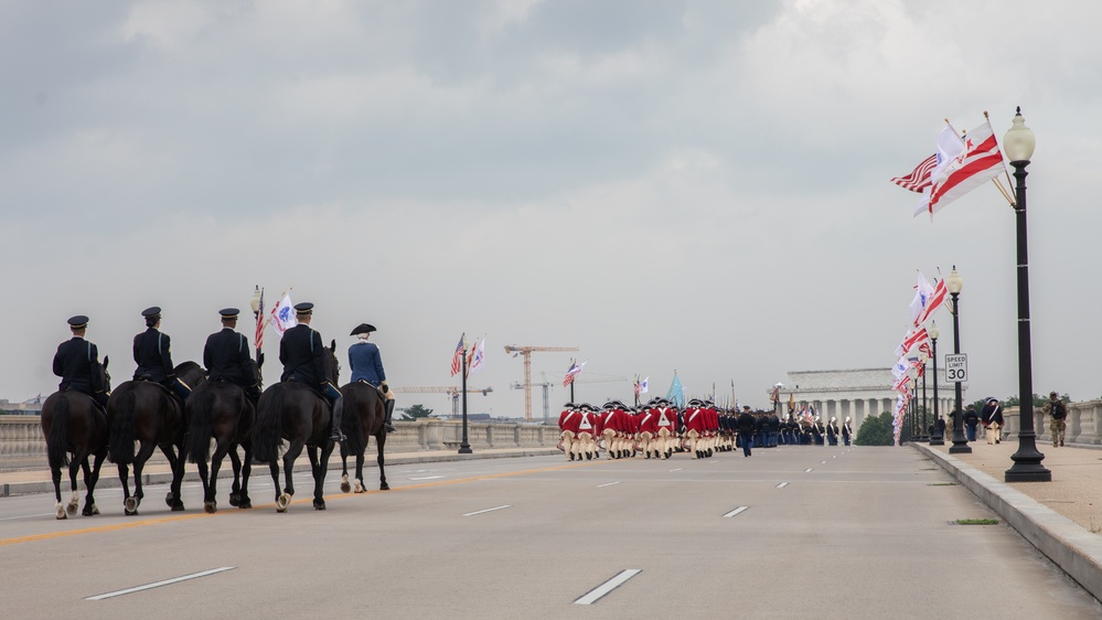 Soldiers kick off 250th Army Birthday Parade
