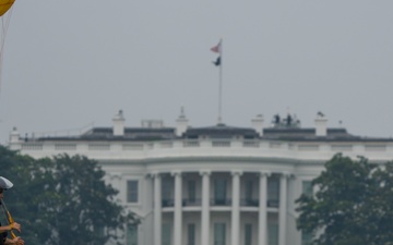 U.S. Army Parachute Team jumps for Army 250th Birthday Parade