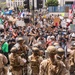 U.S. Army Soldiers and U.S. Marines provide protection to a federal building