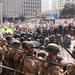 U.S. Soldiers and U.S. Marines provide protection to federal building