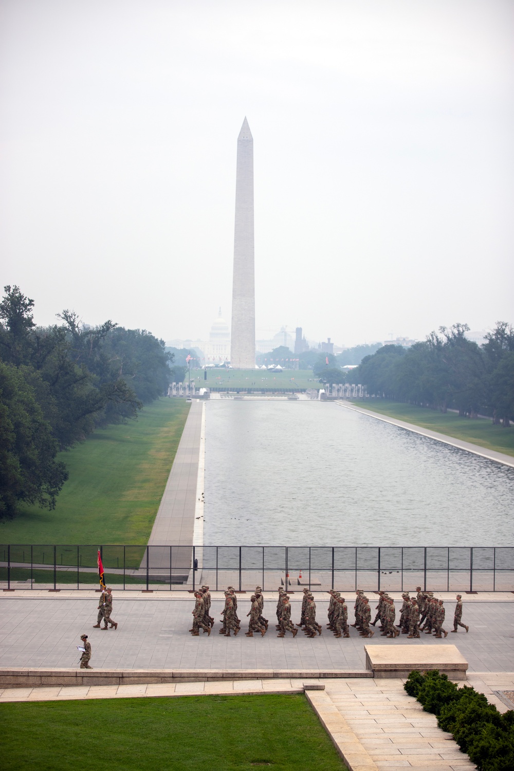 U.S. Army Soldiers participate in the 250th Army Birthday Parade