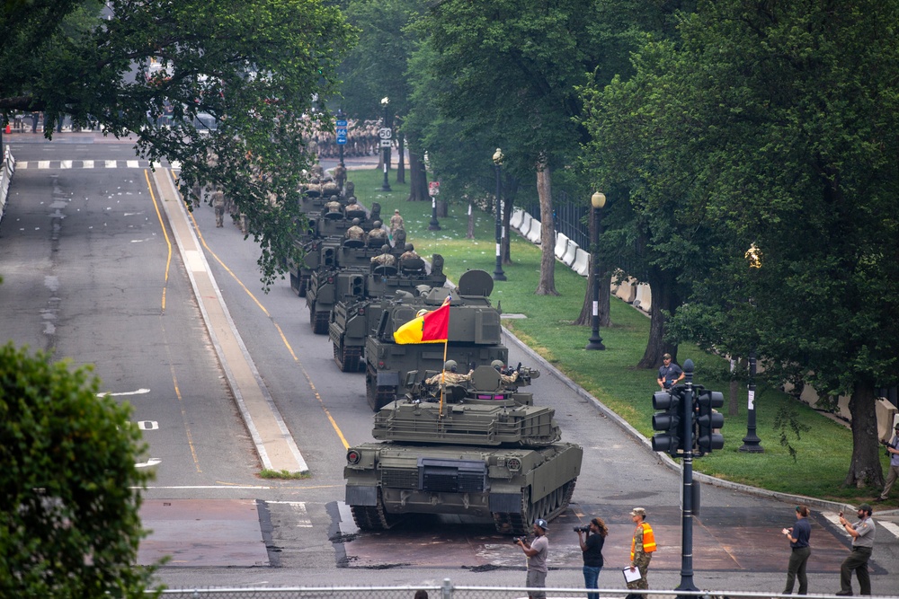 U.S. Army Soldiers participate in the 250th Army Birthday Parade
