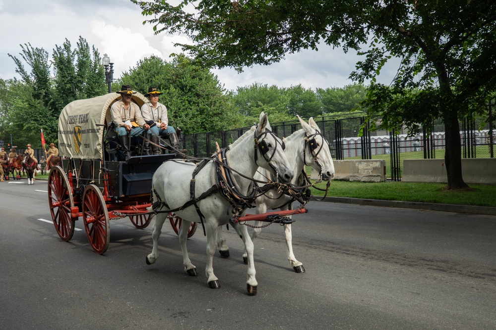 U.S. Army Soldiers Prepare at West Potomac for the Army 250th Birthday Parade