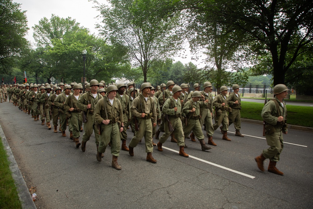U.S. Army Soldiers Prepare at West Potomac for the Army 250th Birthday Parade