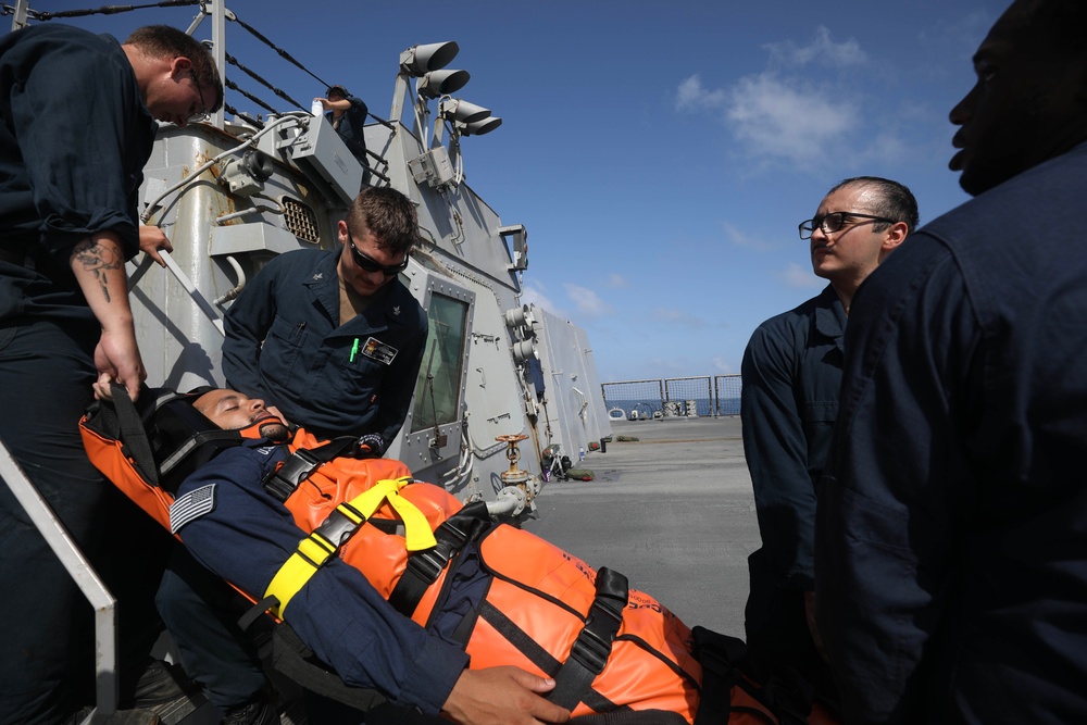 USS Milius conducts operations in the U.S. Central Command area of responsibility as part of the Carl Vinson Carrier Strike Group