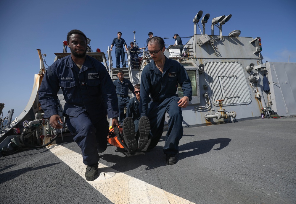 USS Milius conducts operations in the U.S. Central Command area of responsibility as part of the Carl Vinson Carrier Strike Group