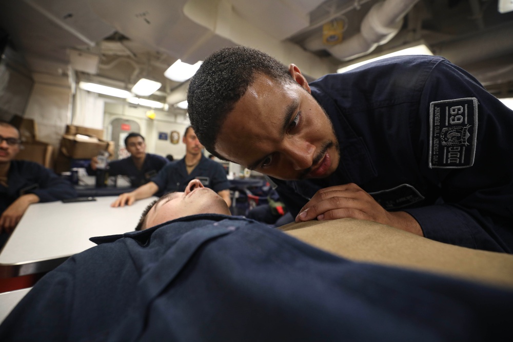USS Milius conducts operations in the U.S. Central Command area of responsibility as part of the Carl Vinson Carrier Strike Group