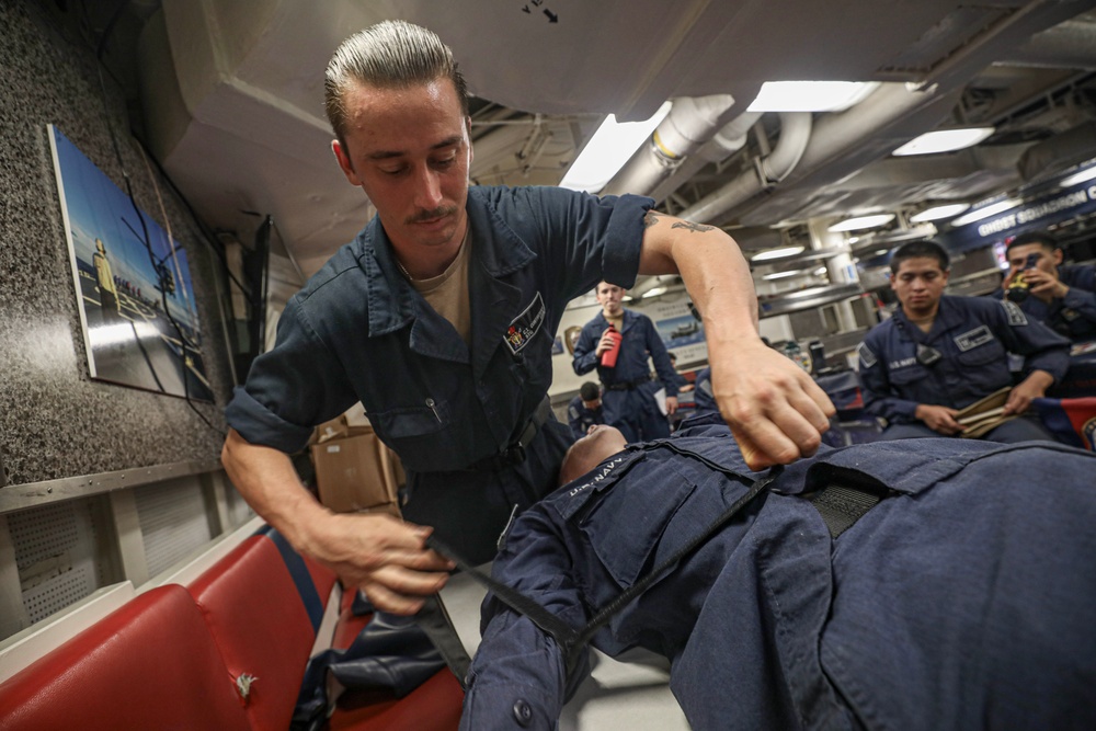 USS Milius conducts operations in the U.S. Central Command area of responsibility as part of the Carl Vinson Carrier Strike Group
