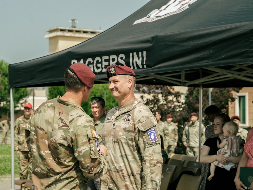 173rd Brigade Support Battalion Welcomes New Commander During Change of Command Ceremony in Vicenza