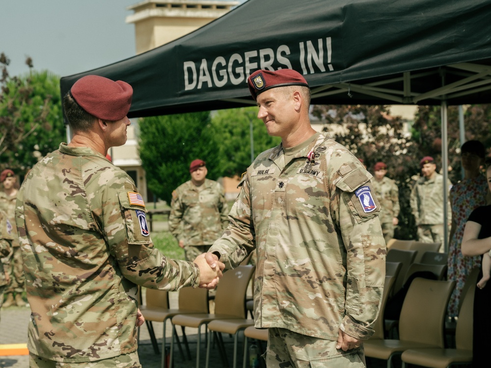 173rd Brigade Support Battalion Welcomes New Commander During Change of Command Ceremony in Vicenza