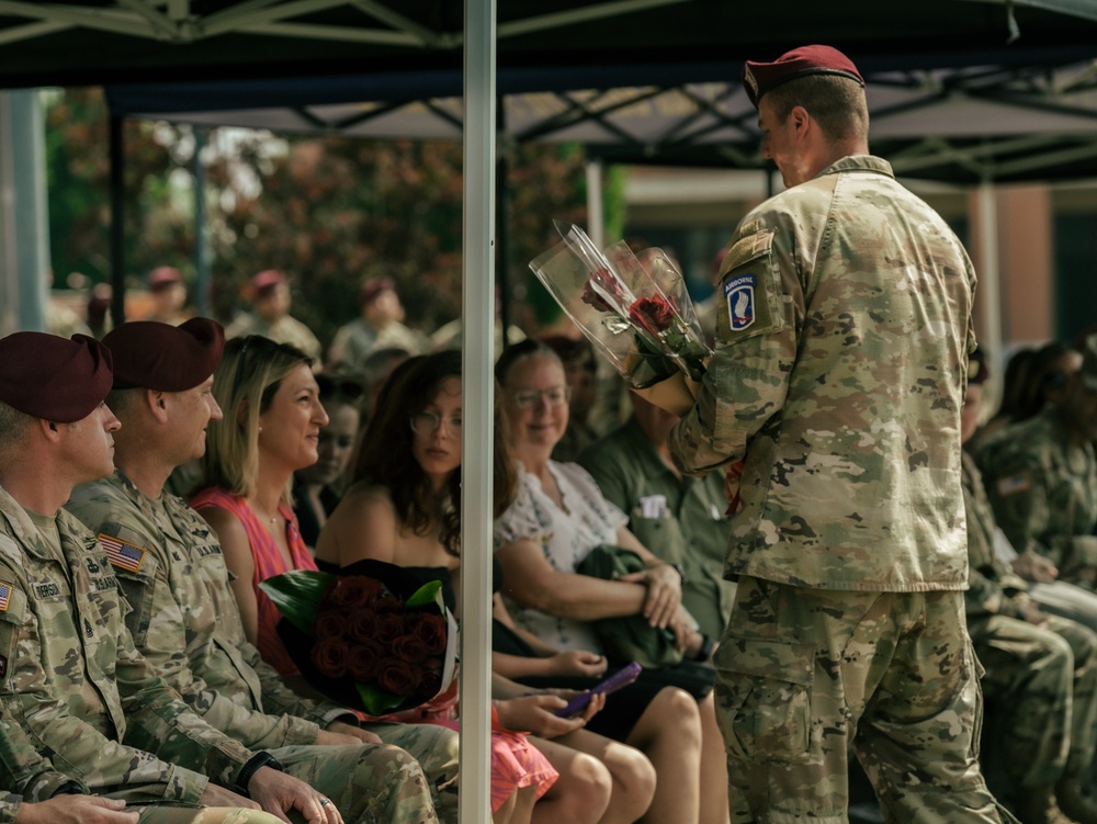 173rd Brigade Support Battalion Welcomes New Commander During Change of Command Ceremony in Vicenza