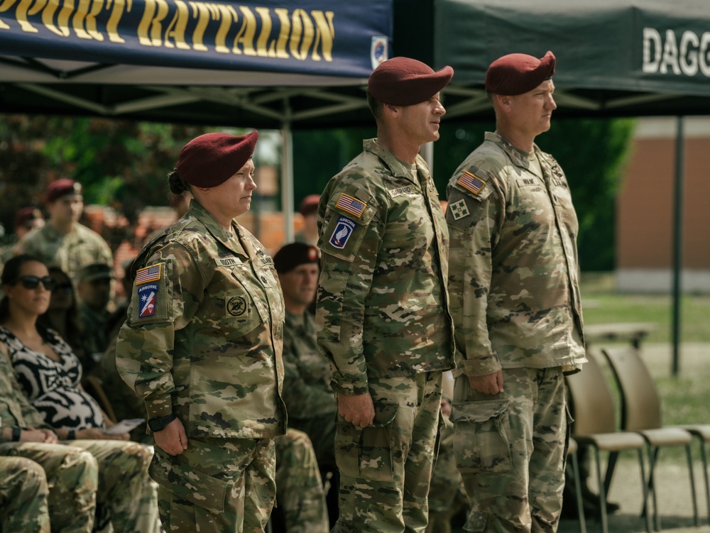 173rd Brigade Support Battalion Welcomes New Commander During Change of Command Ceremony in Vicenza