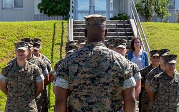 U.S. Marine Promotes to The Rank of Corporal on Camp Schwab