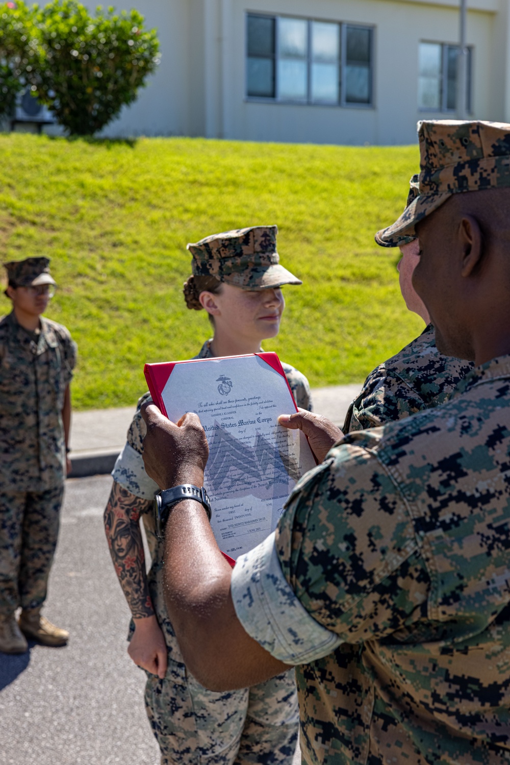 U.S. Marine Promotes to The Rank of Corporal on Camp Schwab