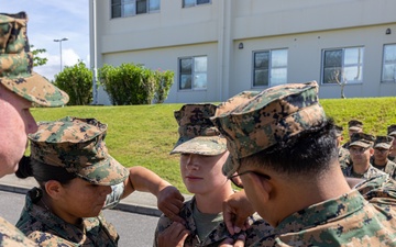 U.S. Marine Promotes to The Rank of Corporal on Camp Schwab