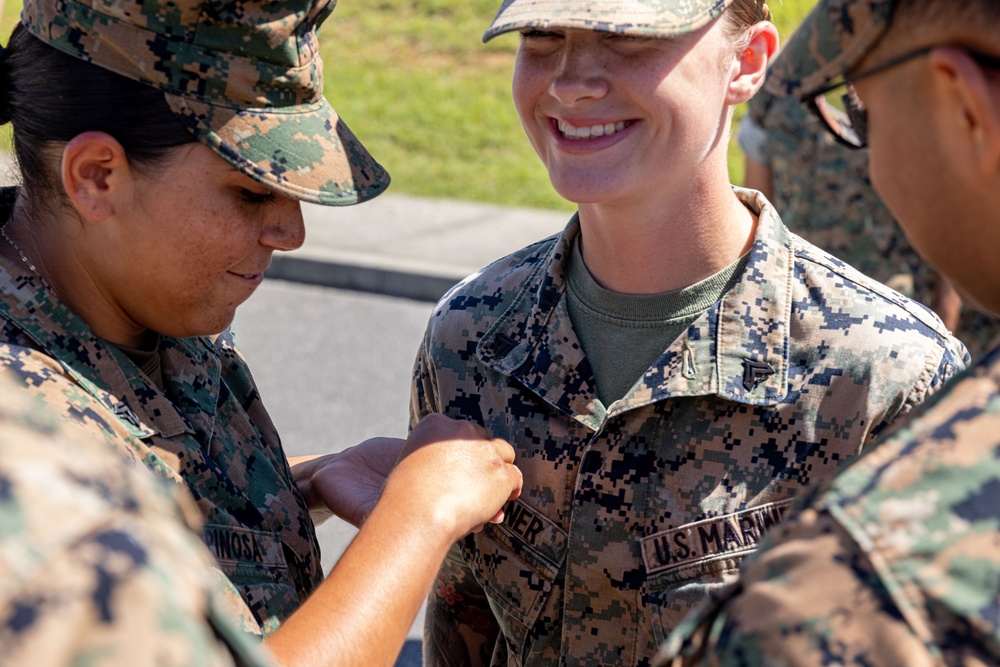 U.S. Marine Promotes to The Rank of Corporal on Camp Schwab